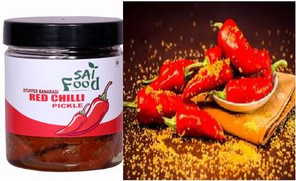 SAI Food Stuffed Red Chilli Pickle Natural Handmade Fresh Banarasi Lal Mirch Ka Achar Red Chilli Pickle