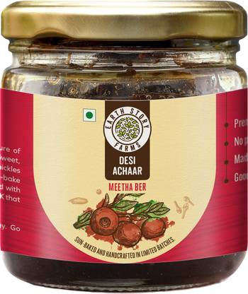 earth story farms Meetha Ber Pickle | Sweet Jujube Pickle| Meetha Ber Ka Achar Red Berry Pickle