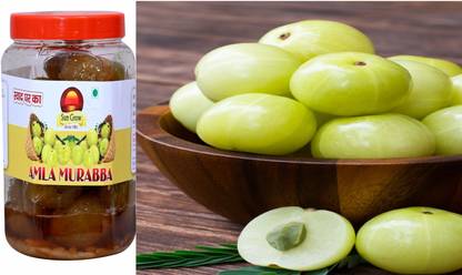 Sun Grow Amla Murabba with Jaggery (Gudd) Homemade Handmade Fresh Gudd Amla Murabba- 900g Amla Murabba