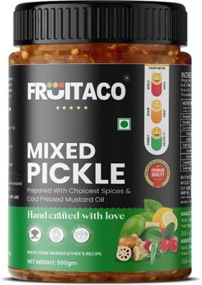 fruitaco Mixed Pickle – Authentic Indian Pickle with Tangy and Spicy Flavor | Mixed Pickle