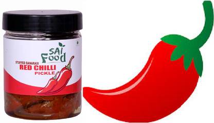 SAI Food Stuffed Red Chilli Pickle Banarasi Lal Mirch Ka Achar Fresh Handmade (250gm) Red Chilli Pickle