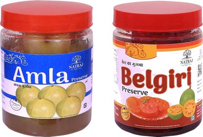NATRAJ The Right Choice AMLA & BELGIRI Murabba 500gm (Pack of 2) = 1kg |Immunity Booster Amla Murabba
