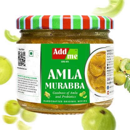 Add me Seedless Dry Fine Quality Without Sugar Syrup Glass Jar Amla Murabba
