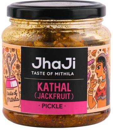 JhaJi Taste of Mithila Kathal (Jackfruit) Pickle | Spicy, Tangy | Sundried, Preservative-Free, Homemade Jackfruit Pickle