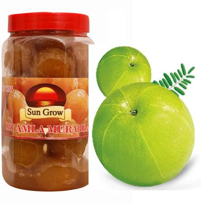Sun Grow Amla Murabba (900g) Homemade Awla Preserve Vacuum Packed with Syrup Amla Murabba