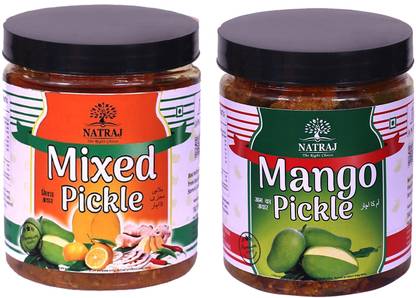 NATRAJ The Right Choice MIX-MANGO Pickle (500gm x2)=1kg Pack of 2 Mango, Mixed Pickle