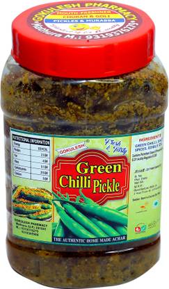 Gokulesh Homemade Stuffed Green Chilli Pickle 500gm Rajasthani Hari mirch ka achar Green Chilli Pickle