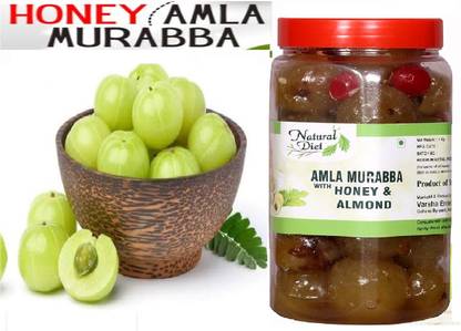 Natural Diet Amla Murabba with Honey & Almond Honey Amla Murabba Handmade Homemade Natural Amla Murabba