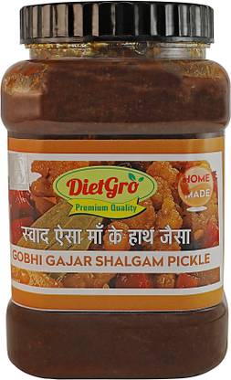 DietGro Gobhi Gajar Shalgam Pickle 1 Kg pack Cauliflower, Carrot Pickle