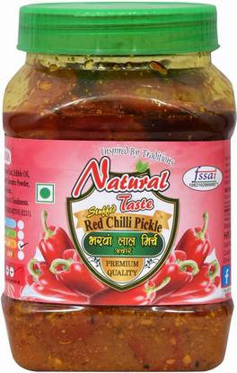 Natural Taste Homemade Organic Red Chilli Pickle Bharwan Lal Mirch Ka Achar- 800 gms Red Chilli Pickle