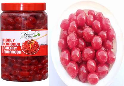 Natural Diet Homemade Sweet Delicious Red Karonda Cherry Fruit Murabba (900 g) Red Berry Murabba