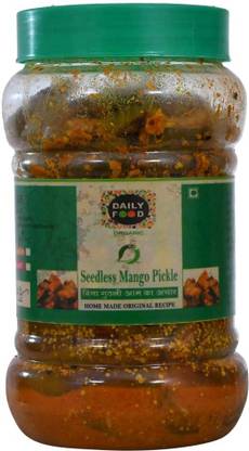 Daily Food Seedless Mango Pickle Bina Guthli Aam Ka Achar Made in Very Less Oil (800g) Mango Pickle