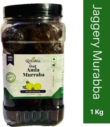 Relishta Natural Jaggery/Gud Amla Murabba -Healthy Traditional recipe & original Taste Amla Murabba