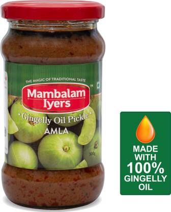 Mambalam Iyers Amla Pickle -300g Glass Bottle Amla Pickle