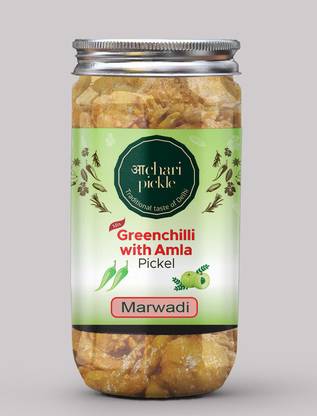 ACHARI PICKLES Greenchilli With Amla Mix Pickle Marwadi(400 GM) Ghar Ka Achar Mixed Vegetable Pickle