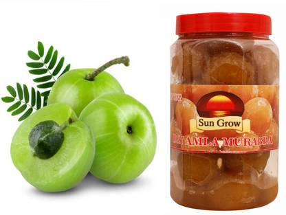Sun Grow Amla Murabba Low Processed Great for Immunity Booster in Reusable Jar (900 g) Amla Murabba