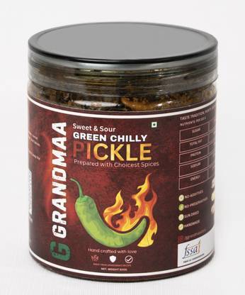 G GRANDMAA PKL-CHILLI-GREEN Green Chilli Pickle