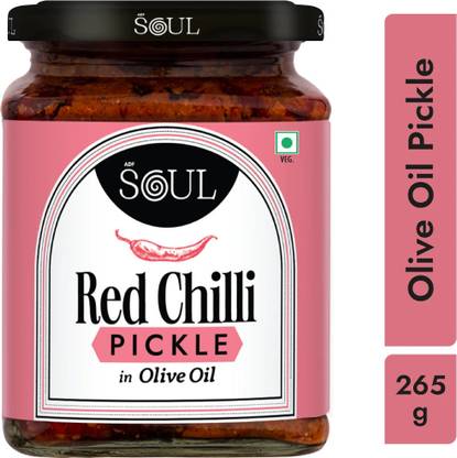 SOUL Red Chilli Pickle in Olive Oil 265 Grams Red Chilli Pickle