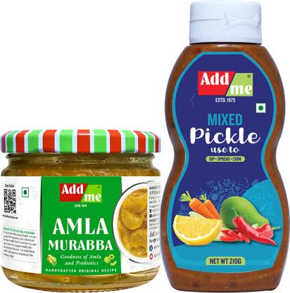 Add me Seed less Amla Candy Murabba Best Quality Sweet Amala, 200 gm Immunity boosters for Family & Homemade Mixed Pickle Chutneys, 210gm Mix achar Chutney Masala of Mango Chilli Lemon Ginger red Chilli Amla Murabba
