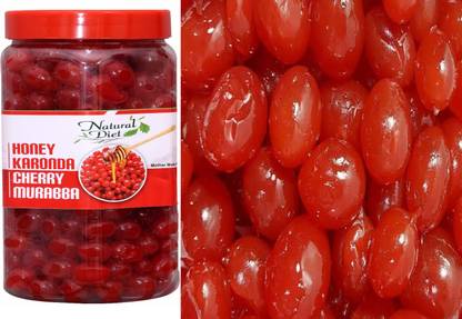 Natural Diet Karonda Red Cherry Murabba Glazed Candied Karonda Cherry Ka Murabba (900 g) Red Berry Murabba