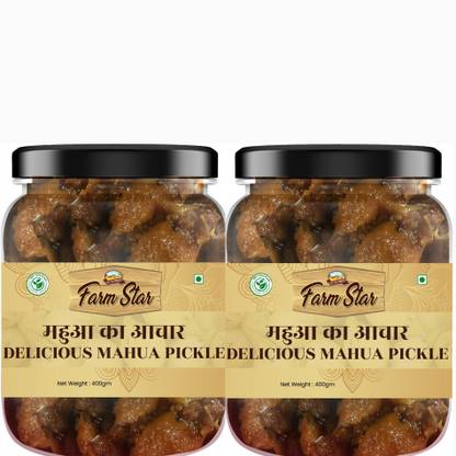 farm star COMBO PACK OF 2 MAHUA PICKLE EACH Green Gooseberry Pickle