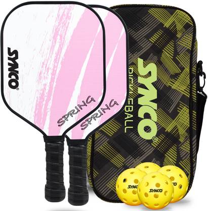 Synco Pickleball Paddle Set | 2 Pickleball Rackets and 4 Pickleballs with Carry Bag | Pickleball Paddle