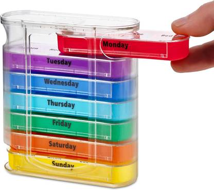 INKULTURE 7 Days 7 day Portable Medicine Box With Stackable AM/PM Compartments | 01 Pcs Pill Box