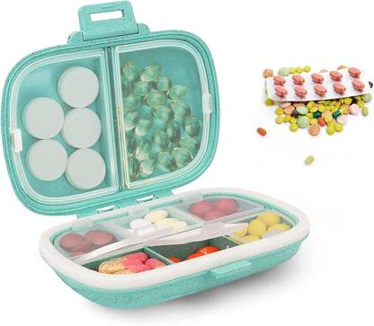AccuPrints 7-days Pill Box Medicine Organizer with 8 Compartments For Medicine Pill Box Pill Box