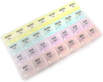 Lishonn 28 Days Pill Medicine Organizer Reminder Storage Box 28 Days or 4 Weeks| Pack of 1 Pill Box