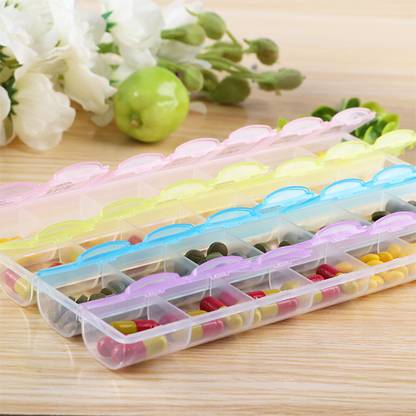 Jetflon Pill Box Organizer 4 x 7 Day Weekly Storage Medicine Tablet Dispenser Storage Portable Medicine Pill Box Case Holder Storage Organizer Travel Monthly/Weekly Pill Box