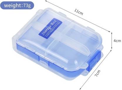 AL ATASH MONDAY - SUNDAY 8 Compartment Storage Box, Travel Pill Organizer, Moisture Proof Small Tablet Pill Box