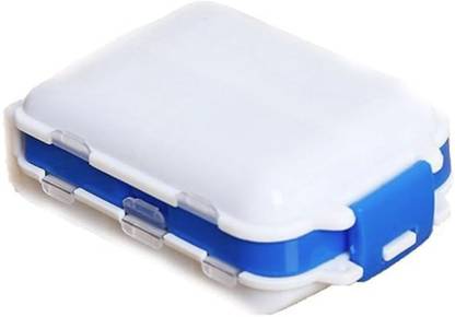 R H lifestyle 8 Mini Pill Plastic Box Case with Portable Fold-able Eight Grid Inter-Layer Pill Box