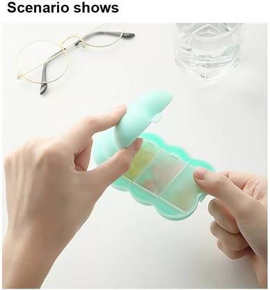 9Up 6 Compartments Travel Pill Organizer Small Pill Box for Pocket Purse Daily Pill Case Pill Box