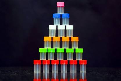 Mediplastic 1 Half Dram Transparent Bottles, Pack of 100 Bottles Pill Box