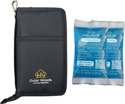 Outer Woods 6 Insulin Cooling Wallet Black Pill Box