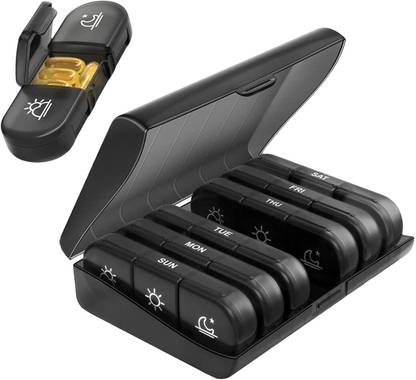 PRZEMEK 7 Days pill organizer 3 times a day travel pill box 7 day pill case for Medicine Pill Pill Box