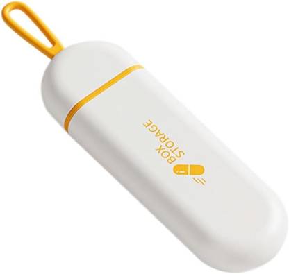 9Up 7 Day Mini Travel Pill Box with Secure Lids and Hook Daily Dose Pill Dispenser Pill Box