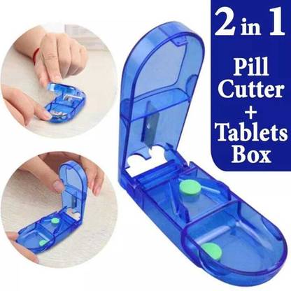 Naama Portable Medicine Pill Cutter Box/ Pill Splitter Storage/ Tablet Separator Portable Medicine Pill Cutter Box/ Pill Splitter Storage/ Tablet Separator Manual Pill Cutter