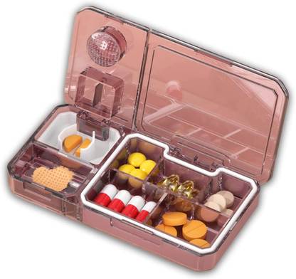 HOUSE OF QUIRK 3 in 1 Multi-Functional Pill Cutter-12.1x6.9x1.8 Cm Portable Travel Small Pill Box Case Holder Manual Pill Cutter, Pill Crusher, Pill Splitter
