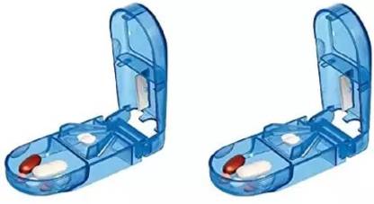 FITSON Transparent Medicine Pill Case Tablet Cutter (Pack Of 2) MANUAL Pill Cutter