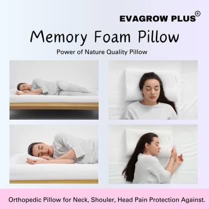 EVAGROW PLUS Memory Foam Orthopaedic Pillow Pack of 1 Solid