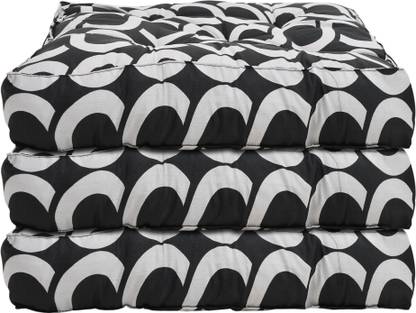 KUBER INDUSTRIES Microfibre Geometric Chair Pad Pack of 3