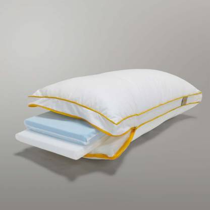 SleepyCat Hybrid Pillow with a Combination of Memory Foam and HD 30D foam for Comfort Memory Foam Solid Sleeping Pillow Pack of 2