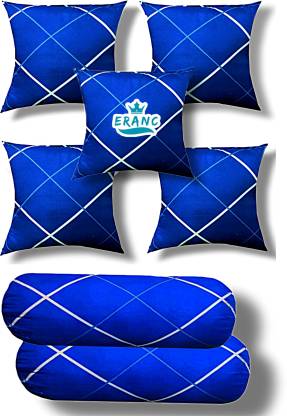 VILLAGERS Combo Set Of 5 Cushion 2 Bolsters Polyester Fibre Abstract Cushion Pack of 7