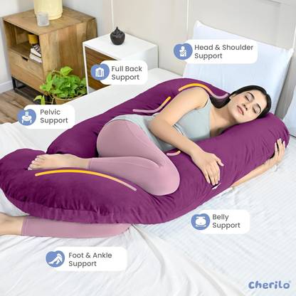 Mojo Premium series Polyester Fibre Solid Pregnancy Pillow Pack of 1