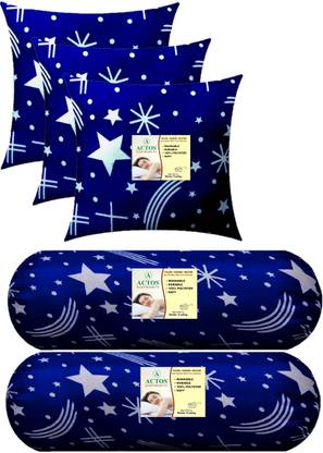 ACTOS Microfibre Bolster Pack of 5 Nature 3 Cushion And 2 Bolster