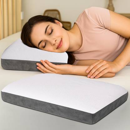 GADDA CO Memory Foam Flat Orthopedic Pillow Memory Foam Solid Sleeping Pillow Pack of 1