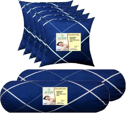 ACTOS Microfibre Bolster Pack of 7 Geometric 5 Cushion And 2