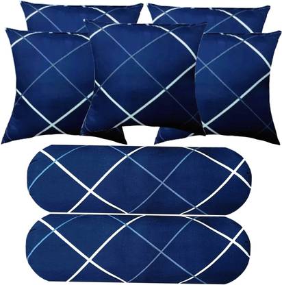 PAHADIYA Microfibre Geometric Bolster Pack of 7