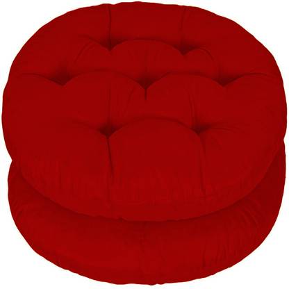 Mom's Moon Round Chair Cushion Polyester Fibre Solid Chair Pad Pack of 2
